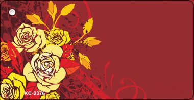 SMART BLONDE Flowers Red Offset Novelty Aluminum Key Chain KC-2376