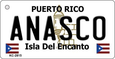 SMART BLONDE Anasco Puerto Rico Flag Novelty Aluminum Key Chain KC-2815