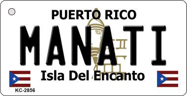 KC-2856 Manati Puerto Rico Flag Novelty Key Chain