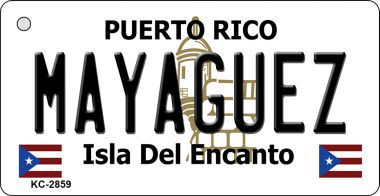 SMART BLONDE Mayaguez Puerto Rico Flag Novelty Aluminum Key Chain KC-2859