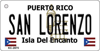 SMART BLONDE San Lorenzo Puerto Rico Flag Novelty Aluminum Key Chain KC-2875