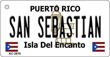 SMART BLONDE San Sebastian Puerto Rico Flag Novelty Aluminum Key Chain KC-2876