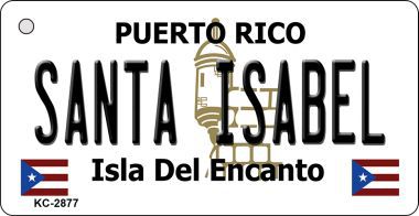 SMART BLONDE Santa Isabel Puerto Rico Flag Novelty Aluminum Key Chain KC-2877