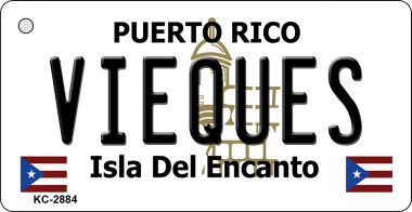 KC-2884 Vieques Puerto Rico Flag Novelty Key Chain