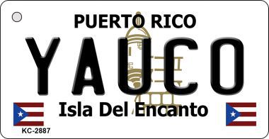 KC-2887 Yauco Puerto Rico Flag Novelty Key Chain