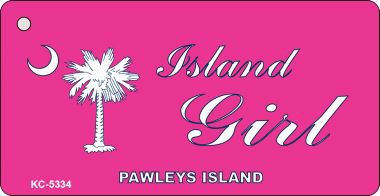SMART BLONDE Island Girl Pink Novelty Aluminum Key Chain KC-5334
