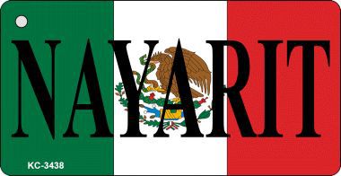 KC-3438 Nayarit On Flag Novelty Key Chain
