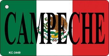KC-3449 Campeche On Flag Novelty Key Chain
