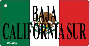 KC-3450 Baja California On Flag Novelty Key Chain