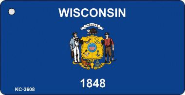 KC-3608 Wisconsin State Flag Novelty Key Chain