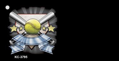 KC-3795 Softball Banner OffSet Novelty Key Chain