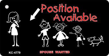 KC-4779 Position Available Husband Novelty Key Chain
