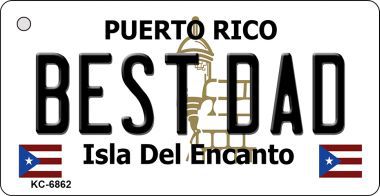 KC-6862 Best Dad Puerto Rico Flag Novelty Key Chain
