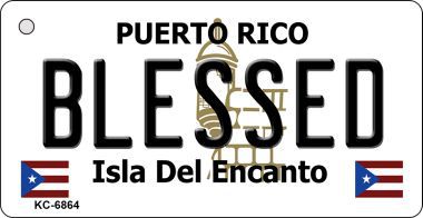 KC-6864 Blessed Puerto Rico Flag Novelty Key Chain
