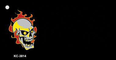 KC-3814 Flaming Skull OffSet Novelty Key Chain