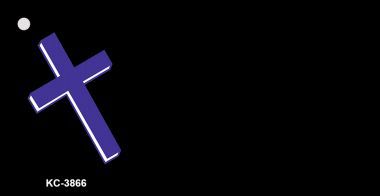 KC-3866 Purple Cross OffSet Novelty Key Chain
