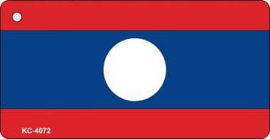 SMART BLONDE Laos Flag Novelty Aluminum Key Chain KC-4072