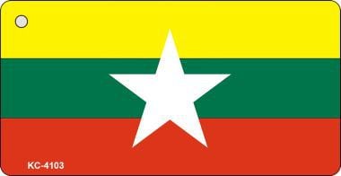 SMART BLONDE Myanmar Flag Novelty Aluminum Key Chain KC-4103