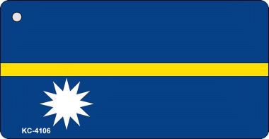 SMART BLONDE Nauru Flag Novelty Aluminum Key Chain KC-4106