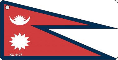 SMART BLONDE Nepal Flag Novelty Aluminum Key Chain KC-4107