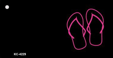 KC-4229 Pink Flip Flops Offset Novelty Key Chain