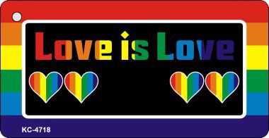 SMART BLONDE Love is Love Rainbow Designs Novelty Aluminum Key Chain KC-4718