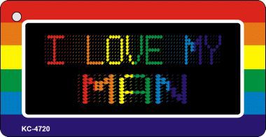 SMART BLONDE Love My Man Rainbow Designs Novelty Aluminum Key Chain KC-4720