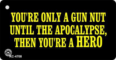 SMART BLONDE Gun Nut Novelty Aluminum Key Chain KC-4708