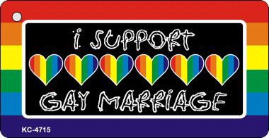 KC-4715 Gay Marriage Rainbow Designs Novelty Key Chain