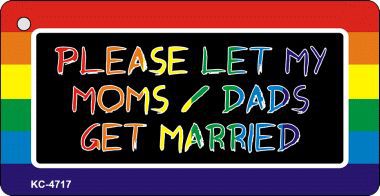 SMART BLONDE Get Married Rainbow Designs Novelty Aluminum Key Chain KC-4717