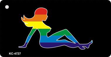 KC-4727 Mudflap Lady Rainbow Designs Novelty Key Chain