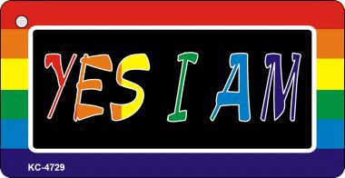 SMART BLONDE Yes I Am Rainbow Designs Novelty Aluminum Key Chain KC-4729