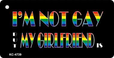 KC-4739 My Girlfriend Is Rainbow Design Novelty Key Chain