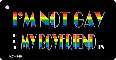 KC-4740 My Boyfriend Is Rainbow Design Novelty Key Chain