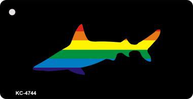 SMART BLONDE Shark Rainbow Design Novelty Aluminum Key Chain KC-4744