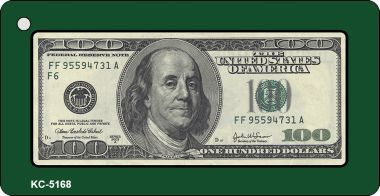 SMART BLONDE $100 Bill Novelty Aluminum Key Chain KC-5168