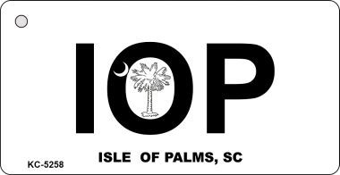 SMART BLONDE Isle of Palms White Novelty Aluminum Key Chain KC-5258