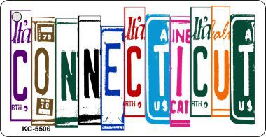 SMART BLONDE Connecticut License Plate Tag Art Metal Novelty Aluminum Key Chain KC-5506