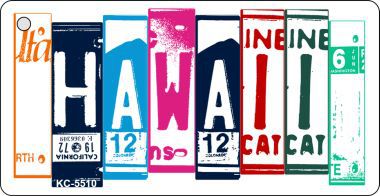 SMART BLONDE Hawaii License Plate Tag Art Metal Novelty Aluminum Key Chain KC-5510