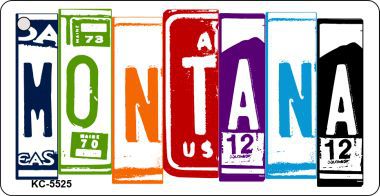 SMART BLONDE Montana License Plate Tag Art Metal Novelty Aluminum Key Chain KC-5525