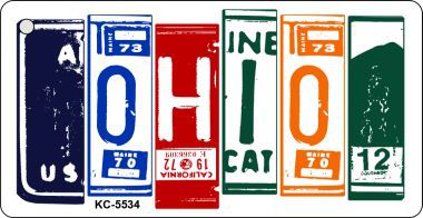 KC-5534 Ohio License Plate Art Metal Novelty Key Chain