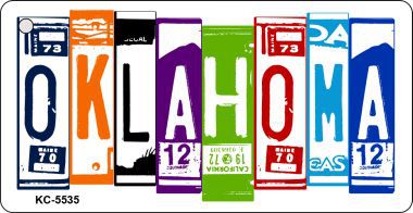 KC-5535 Oklahoma License Plate Art Metal Novelty Key Chain