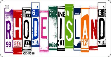 SMART BLONDE Rhode Island License Plate Tag Art Metal Novelty Aluminum Key Chain KC-5538