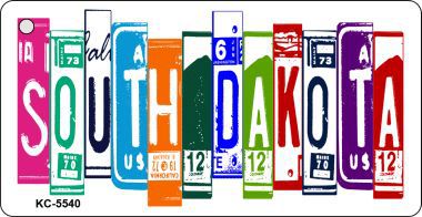 SMART BLONDE South Dakota License Plate Tag Art Metal Novelty Aluminum Key Chain KC-5540