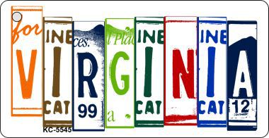 SMART BLONDE Virginia License Plate Tag Art Metal Novelty Aluminum Key Chain KC-5545