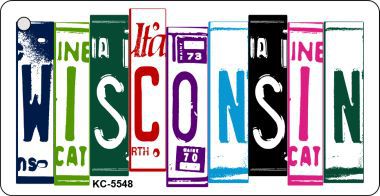 KC-5548 Wisconsin License Plate Art Metal Novelty Key Chain