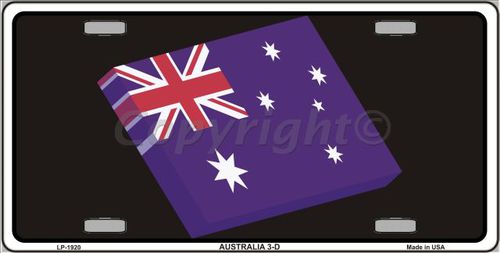 LP-1920 Australia 3-D Flag Metal Novelty License Plate