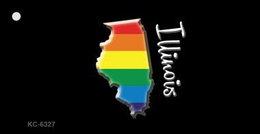 KC-6327 Illinois Rainbow State Novelty Key Chain