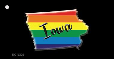 KC-6329 Iowa Rainbow State Novelty Key Chain