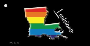 KC-6332 Louisiana Rainbow State Novelty Key Chain